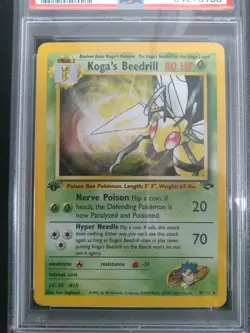 Graded PSA 3 2000 Pokemon Gym Chal. - Koga's Beedrill - HOLO 1st Edition #9 - Image 2