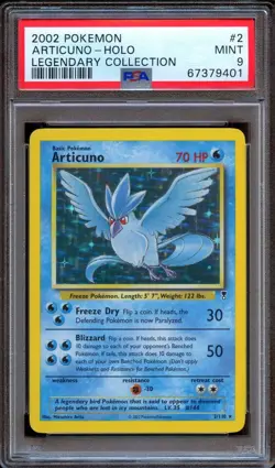 PSA 9 Pokemon Articuno Holo Legendary Collection 2/110 *LOW POP* - Image 1
