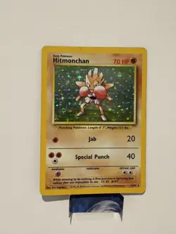 Damaged Hitmonchan - 7/102 - Holo Rare - Unlimited Edition Pokemon Base Set - Image 1
