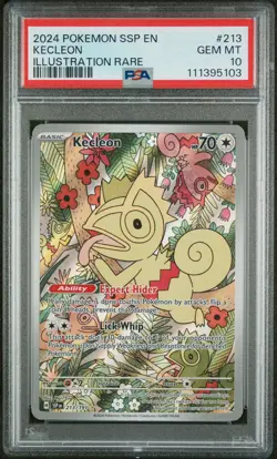 2024 POKEMON SSP EN-SURGING SPARKS ILLUSTRATION RARE #213 KECLEON PSA 10 - Image 1