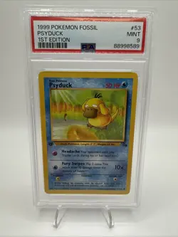 1999 Pokemon 1st Edition Fossil Psyduck | PSA 9 - Image 1