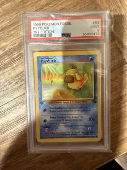 1999 POKEMON FOSSIL PSYDUCK 1ST EDITION - PSA 9 - #54 54/62 MINT GENUINE - Image 1
