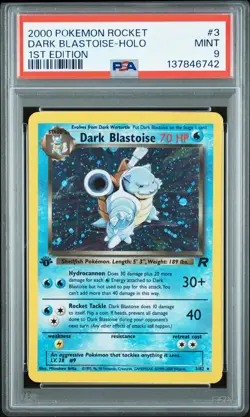 2000 POKEMON ROCKET 1ST EDITION #3 DARK BLASTOISE-HOLO PSA 9 - Image 1