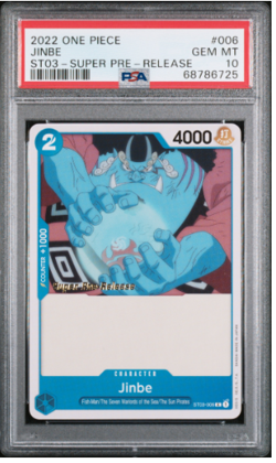 2022 One Piece Jinbe ST03-006 Super Pre-Release The Seven Warlords PSA 10 - Image 1