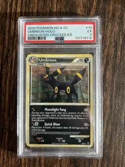 2010 Pokemon HGSS Undaunted Umbreon Cracked Ice Holo #10/90 GRADED PSA 5 - Image 1