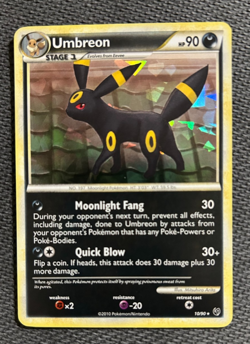 Pokemon Umbreon 10/90 HGSS Undaunted 10/90 Cracked Ice Holo Rare Promo - NM - Image 2