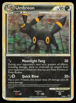 Umbreon 10/90 Cracked Ice Holo | DMG | HS-Undaunted | Pokemon TCG - VINTAGE - Image 1