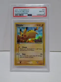 Pokemon Pikachu EX Power Keepers 57/108 Reverse Holo Stamped PSA 8 - Image 1