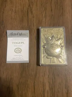 Pokemon Togepi Burger King 23k Gold Plated Trading Card 1999 Nintendo - Image 1