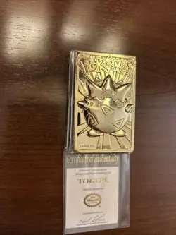 Pokemon Togepi Burger King 23k Gold Plated Trading Card 1999 Nintendo - Image 2