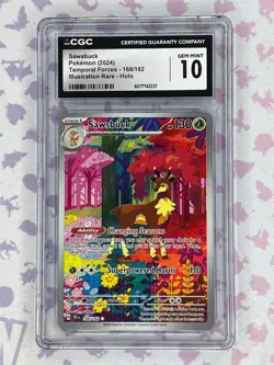 2024 Pokemon Temporal Forces Sawsbuck Ilustration Rare 166/162 CGC Gem Mint 10 - Image 1