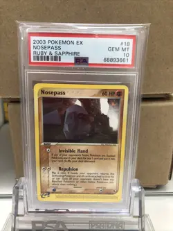 PSA 10 Nosepass Rare EX Ruby & Sapphire 2003 Pokemon Card #18 Gem Mint 41 - Image 1