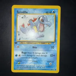 Pokemon TCG Totodile Neo Genesis 1st Edition Common Card 80/111 - Image 1