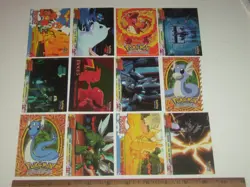 12 Topps 1999 Pokemon trading cards. 1 chrome, Charmelean, 1 die cut - Image 1
