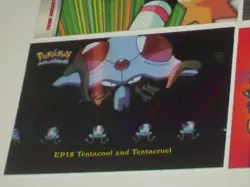 12 Topps 2000 Pokemon series trading cards. 2 chrome, 1 sticker, trainers & more - Image 3