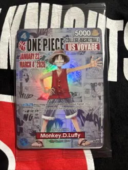 One Piece Monkey.D.Luffy US Voyage Rutgers Basketball Card, Shirt & Poster - Image 2