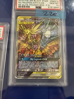 Moltres Zapdos Articuno GX SM210 PSA 10 - Hidden Fates ETB Promo Pokemon Card - Image 1