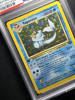 1999 POKEMON JUNGLE 1ST ED #12 VAPOREON-HOLO PSA 3 - Image 3