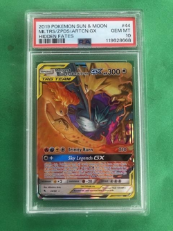 2019 POKEMON SUN & MOON HIDDEN FATES #44 MLTRS/ZPDS/ARTCN.GX GEM MINT PSA 10 - Image 1