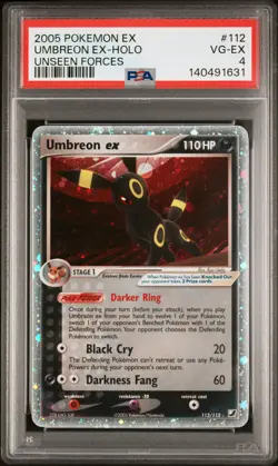 2005 POKEMON EX UNSEEN FORCES #112 UMBREON EX-HOLO PSA 4 - Image 1