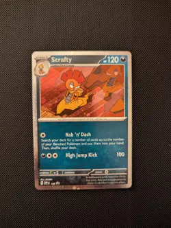 Pokemon TCG Scrafty Cosmos Holo Black Star Promo Journey Together SVP 188 - NM+ - Image 1
