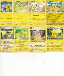 Lot x8 cartes POKEMON PIKACHU 2006-2019 FRANCAISES EX-NM 1 REVERSE 78/110 26/83 - Image 1