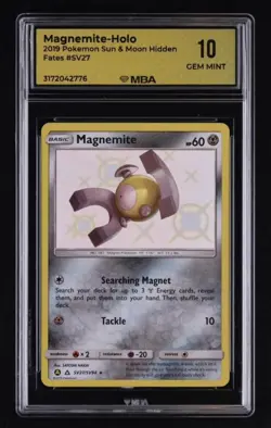 2019 Pokemon Sun & Moon Hidden Fates: #SV27 Magnemite-Holo MBA 10 GEM MINT - Image 1