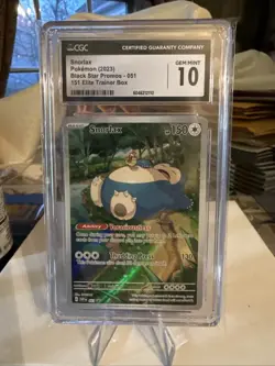 Pokemon TCG Scarlet & Violet Snorlax Black Star Promo Card 51/100151 CGC 10 GM - Image 1