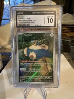 Pokemon TCG Scarlet & Violet Snorlax Black Star Promo Card 51/100151 CGC 10 GM - Image 2