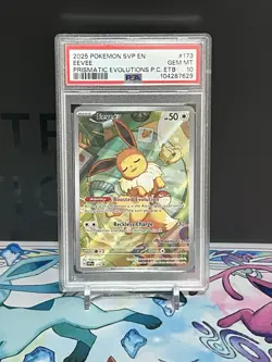 💎 PRISMATIC EVOLUTIONS POKEMON CENTER ETB PROMO SVP 173 EEVEE PSA 10 STAMPED - Image 1