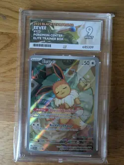 Eevee SVP 173 Pokemon Center Stamped Promo - Graded Ace 9 - Prismatic Evolutions - Image 1