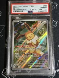 Eevee SVP EN 173 Pokemon Center Stamped Promo Prismatic Evolutions PC ETB PSA 10 - Image 1