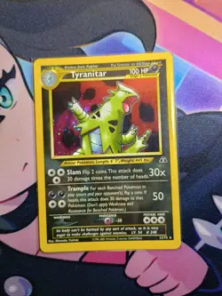 Pokemon TCG Tyranitar Holo Rare Card 12/75 Neo Discovery WOTC NM/LP++ Vintage - Image 2