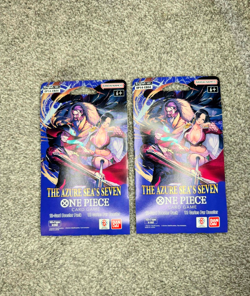 One Piece OP-14 the Azure Sea's Seven Sleeved Booster Packs Lot of 2 New Sealed - Image 1