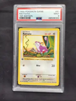 Pokemon Cards: Base Set 1st Edition Common: Rattata 61/102 PSA 9 - Image 2