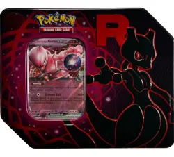 Pokemon TCG Team Rocket Mewtwo ex Tin 5 Booster Packs + Promo Card - New Sealed - Image 1