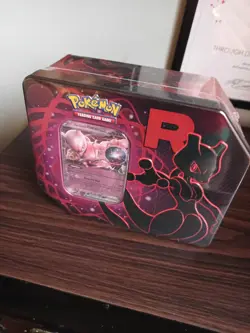 Pokemon TCG Team Rocket Mewtwo ex Tin 5 Booster Packs + Promo Card - New Sealed - Image 1