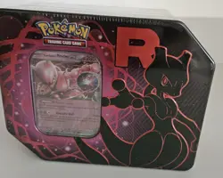 Pokemon TCG Team Rocket Mewtwo ex Tin 5 Booster Packs + Promo Card - New Sealed - Image 1