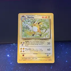 Pokemon TCG Raichu Base Set Holo Rare Card 14/102 LP/MP Condition - Image 1