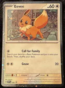 Pokemon TCG Eevee #200, Black Star Promo Card, Cosmos Holo, Destined Rivals - Image 2