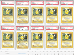 Pokemon PSA 1-10 Set ALL GRADES: Pikachu 1st Edition Jungle 1999 #60 - Image 1