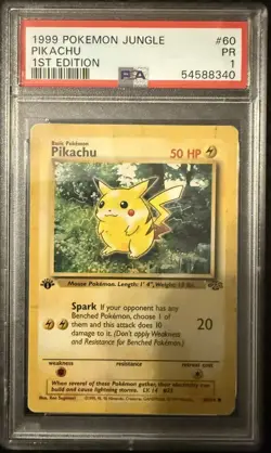 Pokemon PSA 1-10 Set ALL GRADES: Pikachu 1st Edition Jungle 1999 #60 - Image 4