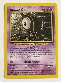 Lot of 2 Pokemon Unown Non-Holo 30/105 [X] and 33/75 [A] - VG/NrMint - Image 3