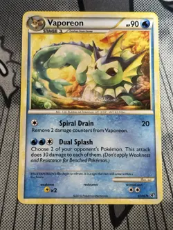 Pokemon Undaunted 41/90 Vaporeon LP-NM - Image 1
