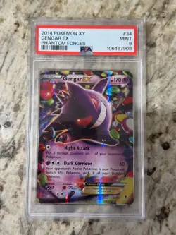 Pokemon TCG Gengar EX Phantom Forces XY 34/119 PSA 9 Free Shipping! - Image 1