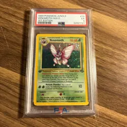 1999 Pokemon Jungle, Venomoth Holo First Edition Psa 5 - Image 1
