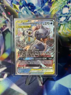 Pokemon TCG Blastoise and Piplup GX Tag Team #38/236 Cosmic Eclipse NM+ - Image 1