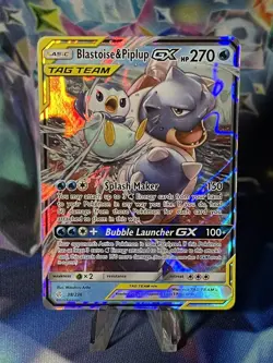 Pokemon TCG Blastoise and Piplup GX Tag Team #38/236 Cosmic Eclipse NM+ - Image 2