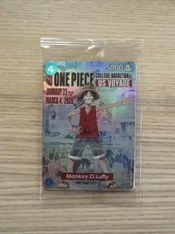 One Piece Monkey.D.Luffy US Voyage College Basketball Promo Card *SEALED* - Image 1