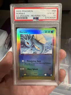 2003 Pokemon EX Dragon Horsea Reverse Foil 58/97 PSA 10 Gem Mint - Image 1